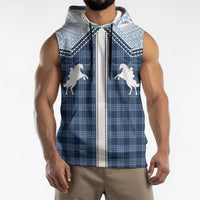 Aloha Hawaii Cowboys Paniolo Sleeveless Hoodie Navy Blue Palaka LT7 - Polynesian Pride