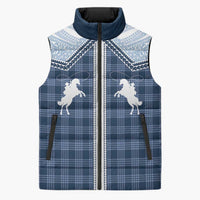 Aloha Hawaii Cowboys Paniolo Sleeveless Puffer Jacket Navy Blue Palaka LT7 Unisex Navy - Polynesian Pride