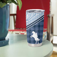 Aloha Hawaii Cowboys Paniolo Tumbler Cup Navy Blue Palaka - Polynesian Pride