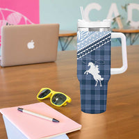 Aloha Hawaii Cowboys Paniolo Tumbler With Handle Navy Blue Palaka - Polynesian Pride
