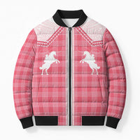 Aloha Hawaii Cowboys Paniolo Bomber Puffer Jacket Rose Palaka LT7 Unisex Pink - Polynesian Pride