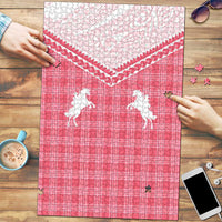 Aloha Hawaii Cowboys Paniolo Puzzle Rose Palaka - Polynesian Pride