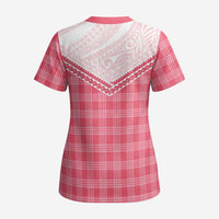 Aloha Hawaii Cowboys Paniolo Scrub Top Rose Palaka - Polynesian Pride