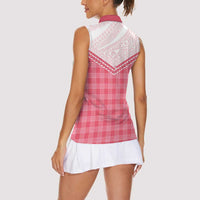 Aloha Hawaii Cowboys Paniolo Women Sleeveless Polo Shirt Rose Palaka LT7 - Polynesian Pride