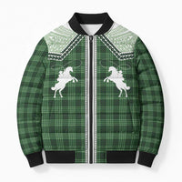 Aloha Hawaii Cowboys Paniolo Bomber Puffer Jacket Forest Green Palaka LT7 Unisex Dark Green - Polynesian Pride