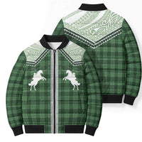 Aloha Hawaii Cowboys Paniolo Bomber Puffer Jacket Forest Green Palaka LT7 - Polynesian Pride