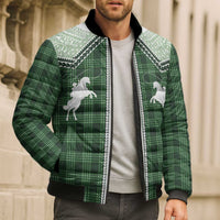 Aloha Hawaii Cowboys Paniolo Bomber Puffer Jacket Forest Green Palaka LT7 - Polynesian Pride
