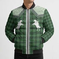 Aloha Hawaii Cowboys Paniolo Bomber Puffer Jacket Forest Green Palaka LT7 - Polynesian Pride