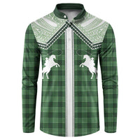 Aloha Hawaii Cowboys Paniolo Button Sweatshirt Forest Green Palaka LT7 Dark Green - Polynesian Pride