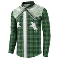 Aloha Hawaii Cowboys Paniolo Button Sweatshirt Forest Green Palaka LT7 - Polynesian Pride