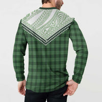 Aloha Hawaii Cowboys Paniolo Button Sweatshirt Forest Green Palaka LT7 - Polynesian Pride