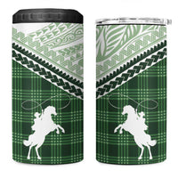 Aloha Hawaii Cowboys Paniolo 4 in 1 Can Cooler Tumbler Forest Green Palaka - Polynesian Pride