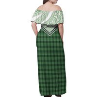 Aloha Hawaii Cowboys Paniolo Family Matching Off Shoulder Maxi Dress and Hawaiian Shirt Forest Green Palaka - Polynesian Pride