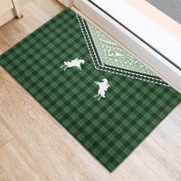 Aloha Hawaii Cowboys Paniolo Rubber Doormat Forest Green Palaka - Polynesian Pride