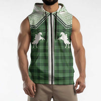 Aloha Hawaii Cowboys Paniolo Sleeveless Zip Hoodie Forest Green Palaka LT7 - Polynesian Pride
