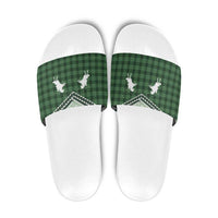 Aloha Hawaii Cowboys Paniolo Slide Sandals Forest Green Palaka - Polynesian Pride