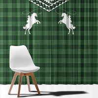 Aloha Hawaii Cowboys Paniolo Window Curtain Forest Green Palaka - Polynesian Pride