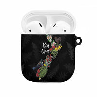 Kia Ora New Zealand Floral AirPods Case Black LT7 Black - Polynesian Pride