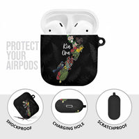 Kia Ora New Zealand Floral AirPods Case Black LT7 - Polynesian Pride