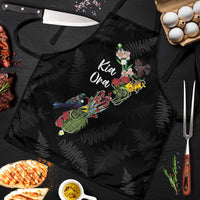 Kia Ora New Zealand Floral Apron Black LT7 Black - Polynesian Pride