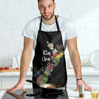 Kia Ora New Zealand Floral Apron Black LT7 - Polynesian Pride