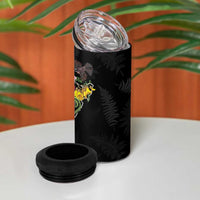 Kia Ora New Zealand Floral 4 in 1 Can Cooler Tumbler Black - Polynesian Pride