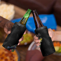 Kia Ora New Zealand Floral 4 in 1 Can Cooler Tumbler Black - Polynesian Pride