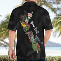 Kia Ora New Zealand Floral Personalized Hawaiian Shirt Black LT7 - Polynesian Pride