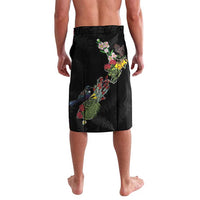 Kia Ora New Zealand Floral Personalized Lavalava Black - Polynesian Pride