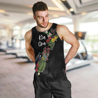 Kia Ora New Zealand Floral Personalized Men Tank Top Black LT7 Black - Polynesian Pride
