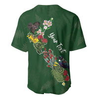 Kia Ora New Zealand Floral Personalized Baseball Jersey Sage Green LT7 - Polynesian Pride