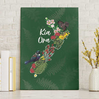 Kia Ora New Zealand Floral Canvas Wall Art Sage Green - Polynesian Pride