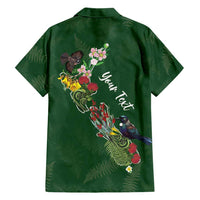 Kia Ora New Zealand Floral Personalized Family Matching Mermaid Dress and Hawaiian Shirt Sage Green - Polynesian Pride