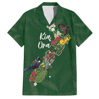 Kia Ora New Zealand Floral Personalized Family Matching Short Sleeve Bodycon Dress and Hawaiian Shirt Sage Green - Polynesian Pride