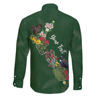 Kia Ora New Zealand Floral Personalized Family Matching Summer Maxi Dress and Hawaiian Shirt Sage Green - Polynesian Pride