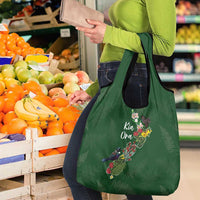Kia Ora New Zealand Floral Grocery Bag Sage Green LT7 - Polynesian Pride