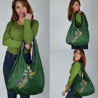 Kia Ora New Zealand Floral Grocery Bag Sage Green LT7 - Polynesian Pride