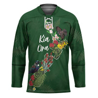 Kia Ora New Zealand Floral Personalized Hockey Jersey Sage Green LT7 Unisex Sage Green - Polynesian Pride