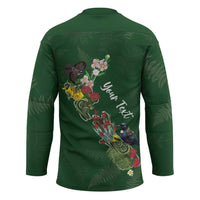 Kia Ora New Zealand Floral Personalized Hockey Jersey Sage Green LT7 - Polynesian Pride