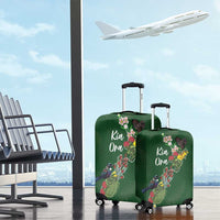 Kia Ora New Zealand Floral Luggage Cover Sage Green - Polynesian Pride