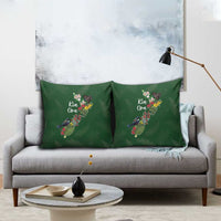 Kia Ora New Zealand Floral Pillow Cover Sage Green - Polynesian Pride