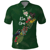 Kia Ora New Zealand Floral Personalized Polo Shirt Sage Green LT7 Sage Green - Polynesian Pride