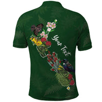 Kia Ora New Zealand Floral Personalized Polo Shirt Sage Green LT7 - Polynesian Pride