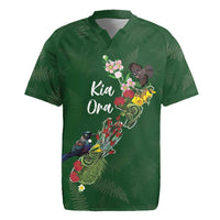 Kia Ora New Zealand Floral Personalized Rugby Jersey Sage Green LT7 Sage Green - Polynesian Pride