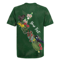 Kia Ora New Zealand Floral Personalized Rugby Jersey Sage Green - Polynesian Pride