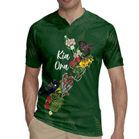 Kia Ora New Zealand Floral Personalized Rugby Jersey Sage Green LT7 - Polynesian Pride