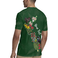 Kia Ora New Zealand Floral Personalized Rugby Jersey Sage Green LT7 - Polynesian Pride