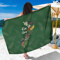 Kia Ora New Zealand Floral Sarong Sage Green - Polynesian Pride