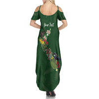 Kia Ora New Zealand Floral Personalized Summer Maxi Dress Sage Green LT7 - Polynesian Pride