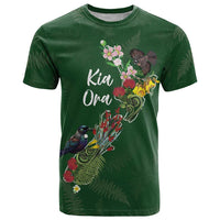 Kia Ora New Zealand Floral Personalized T Shirt Sage Green LT7 Sage Green - Polynesian Pride